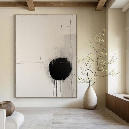 Minimalist Black and White Abstract Art for Modern Home Bedroom & Art Therapy Space STSC1067