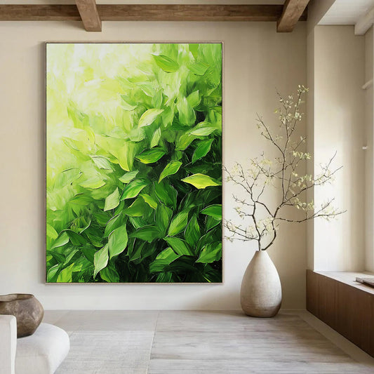 Lush Green Leaves Art for Nature - Themed Home Conservatory & Eco - Friendly Office STSC1051