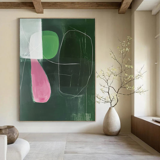 Another Abstract Green and Pink Composition for Fashion Design Studio & Art - Centric Retail Store STSC1298