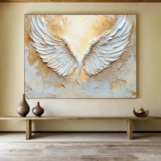3D White Wings Art for Inspirational Home Office DLZ2839