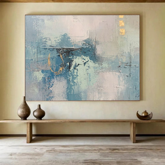 Blue - Gray Abstract Art for Contemporary Art Gallery Exhibition Spaces DLZ3141