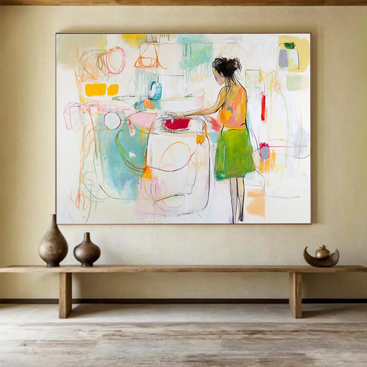 Abstract Figure in Colorful Space Art for Bohemian Café & Art - Inspired Bedroom SC184
