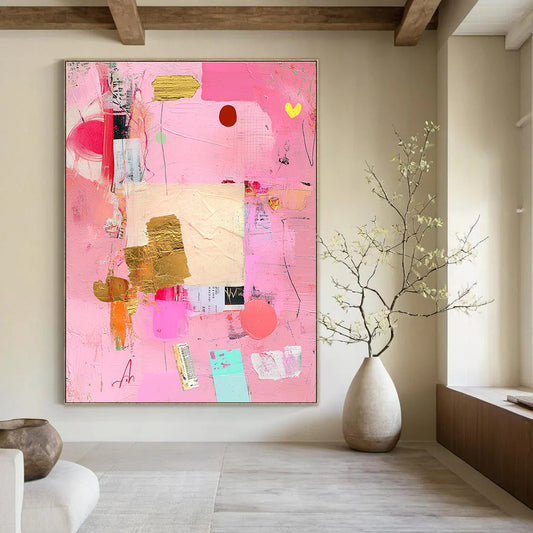 Pink Collage Abstract for Feminine - Inspired Boutique & Boho - Chic Home STSC748