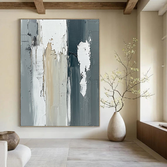 Textured Gray and White Abstract for Scandinavian - Style Home & Contemporary Office STSC579