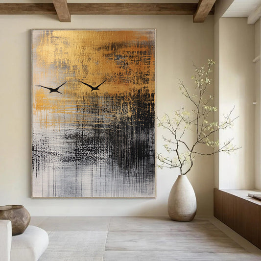 Golden Sky Birds Art for Rooftop Terrace & Luxury Villa STSC047