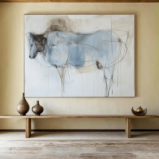 Sketchy Horse Figure Art for Equestrian Club Lounge & Bohemian Home Study SC153