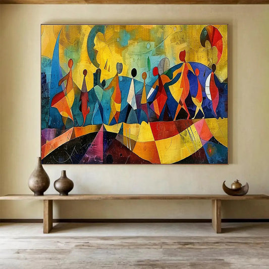 Abstract Dance Figures Art for Cultural Center Exhibition Galleries DLZ3152