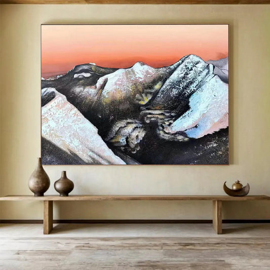 Surreal Mountain - Shaped Figure Abstract: A Captivating Centerpiece for Avant - Garde Art Galleries DLZ3035