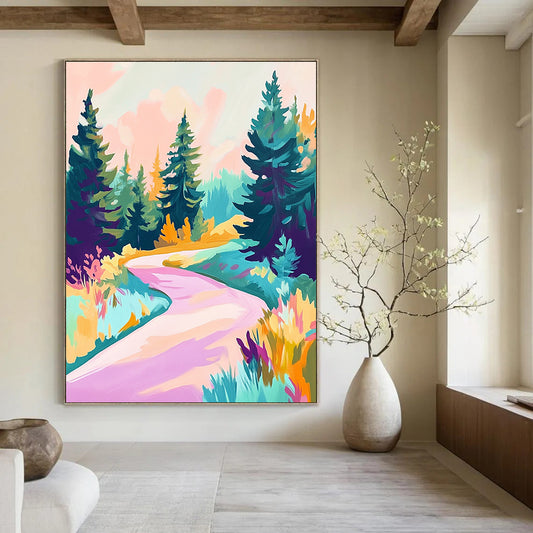 Colorful Forest Path for Bohemian Home Living Room & Creative Art Studio STSC1019