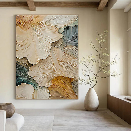 Multicolor Ginkgo Leaf Art for Contemporary Office Breakroom & Botanical Art Gallery DLZ1392