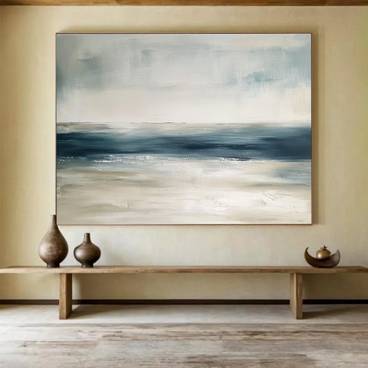 Soft Toned Seascape Art for Coastal Home Bedroom & Relaxing Spa Lounge SC277