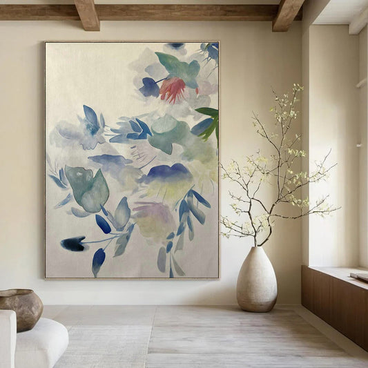 Soft - Color Floral Abstract Art for Shabby - Chic Cottage & Romantic Bridal Suite DLZ0756