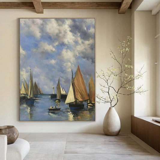 Sailboats on Calm Waters Art for Coastal Home & Yacht Club DLZ0620