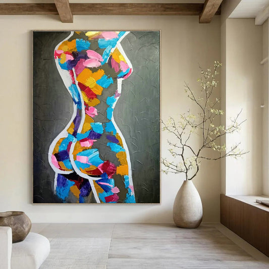 Colorful Female Figure Art for Modern Boudoir & Art Gallery Exhibition DLZ2108
