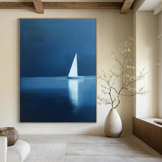 Another Sailboat in Blue Art for Beachfront Home Living Room & Yacht Club STSC1087