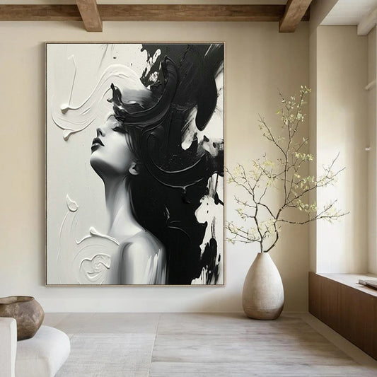 Black - and - White Artistic Portrait for Contemporary Art Gallery & Edgy Home Office DLZ1562