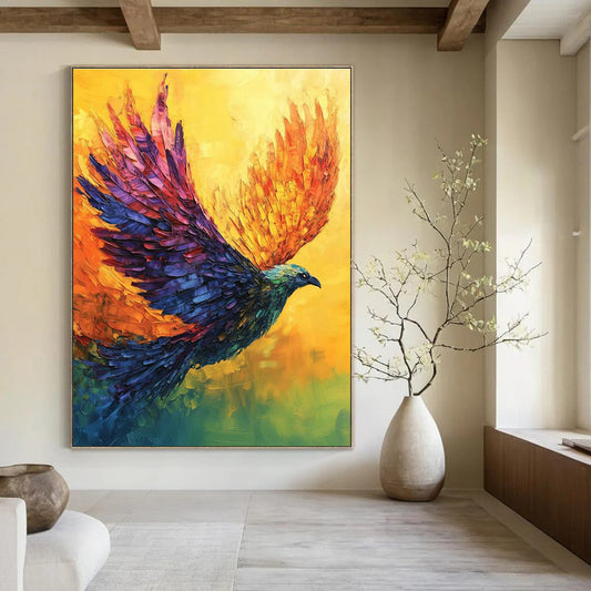 Vibrant Flying Bird Art for Nature Reserve Visitor Center & Kids’ Playroom DLZ2356