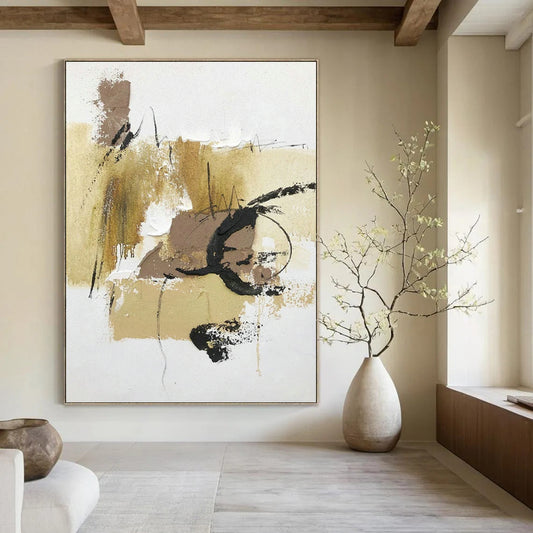 Brown - Black Abstract Art for Vintage - Inspired Coffee Shop & Art Studio DLZ1679