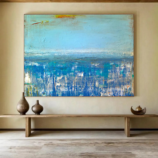 Blue - Toned Urban Abstract Art for Modern Office DLZ2773