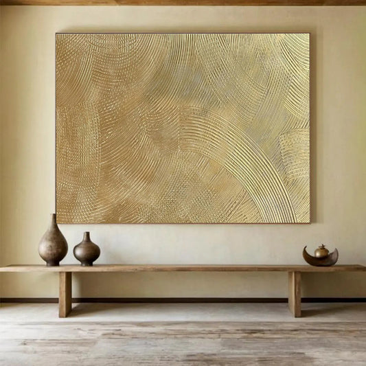 Golden Wave Abstract for Luxury Hotel Lobby DLZ2964