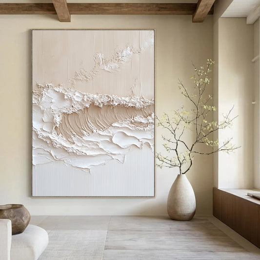 Textured Wave Art for Coastal Home Office & Spa Relaxation Area STSC1212