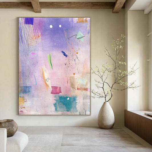 Pastel Abstract Collage for Feminine - Inspired Nursery & Whimsical Café STSC605