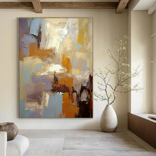 Soft Pastel Abstract Art for Scandinavian Bedroom & Calming Office Lounge DLZ1449