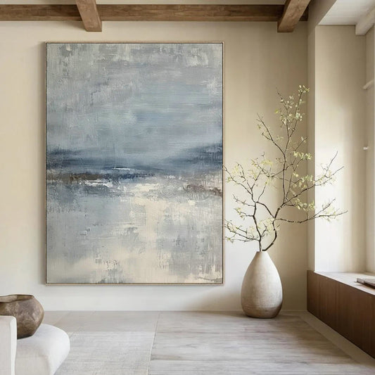 Blue - Grey Abstract Landscape Art for Living Room & Bedroom DLZ0417