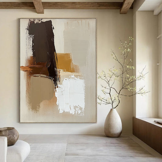 Neutral Color Block Abstract for Minimalist Bedroom & Contemporary Office STSC747