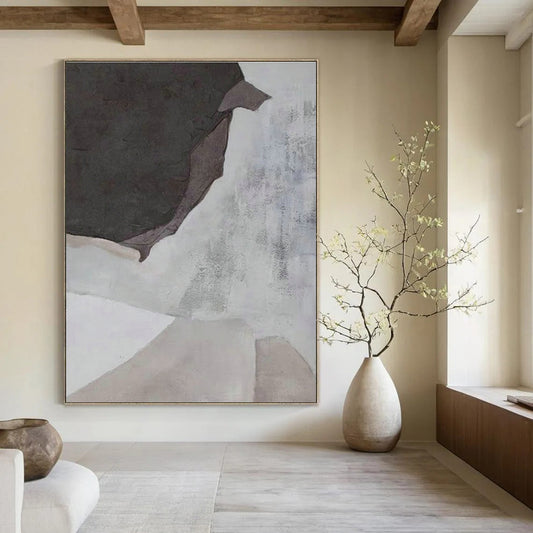 Gray - Brown Abstract Art for Modern Office Conference Room & Home Study DLZ1189