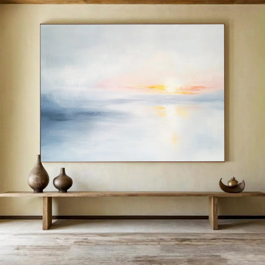 Soft Sunset Sea Art for Beachfront Bedroom & Spa Relaxation Area SC082