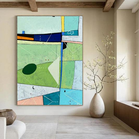 Colorful Geometric Abstract Art for Creative Café & Home Living Room DLZ1111