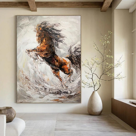 Rearing Horse Dynamic Art for Equestrian Club Lounge & Bold Home Office DLZ2131