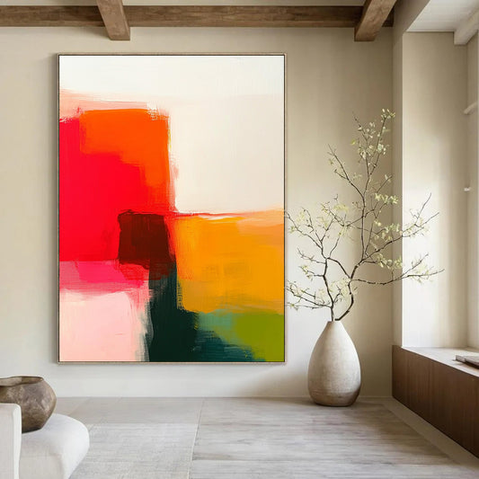 Bold Color Block Abstract for Vibrant Living Room & Creative Retail Space STSC629