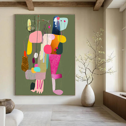 Colorful Abstract Figures for Bohemian - Style Living Room & Creative Art Studio STSC970