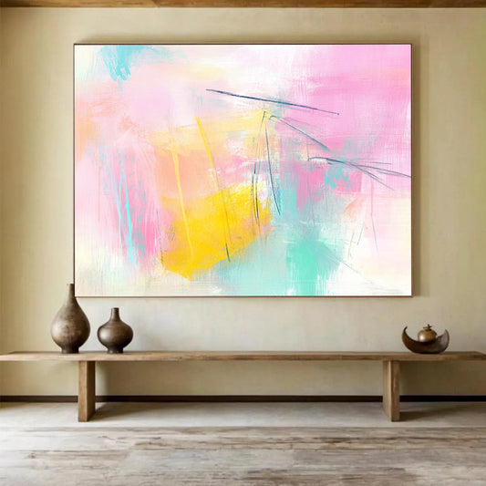 Pastel Colorful Abstract Art for Girls' Bedroom & Bohemian Café SC211