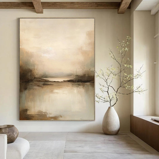 Misty Lake Landscape Abstract Art for Bedroom & Spa Retreat DLZ1260