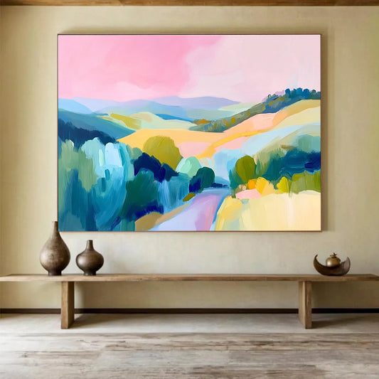 Pastel - Colored Hills Art for Nursery & Boho - style Café SC129