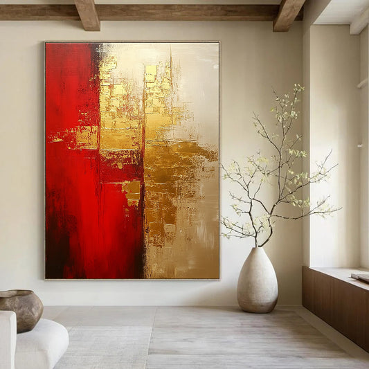 Red and Gold Abstract for Luxury Hotel Lobby & Upscale Dining Room STSC824
