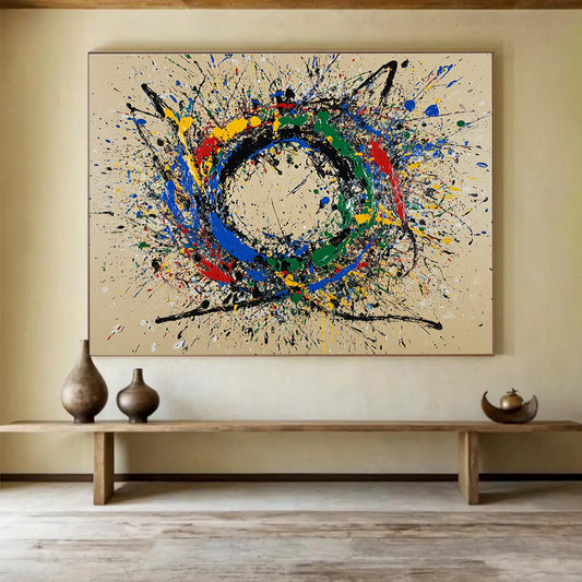 Colorful Splatter Circle Art for Modern Playroom & Creative Studio SC331