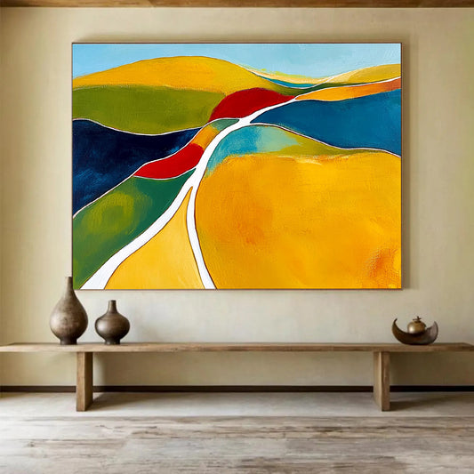 Colorful Rolling Hills Art for Family - Friendly Restaurant & Cheerful Playroom SC069