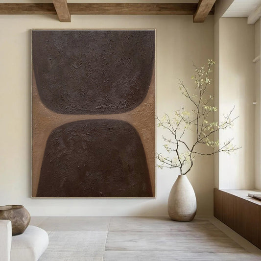 Brown - Black Abstract Art for Industrial - Style Home Theater & Art Studio DLZ1176