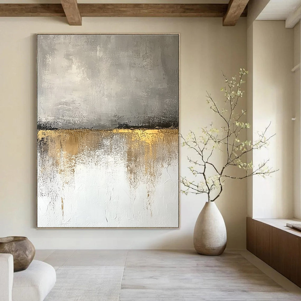 Grey and Gold Abstract for Luxury Living Room & High - End Hotel Lobby STSC410