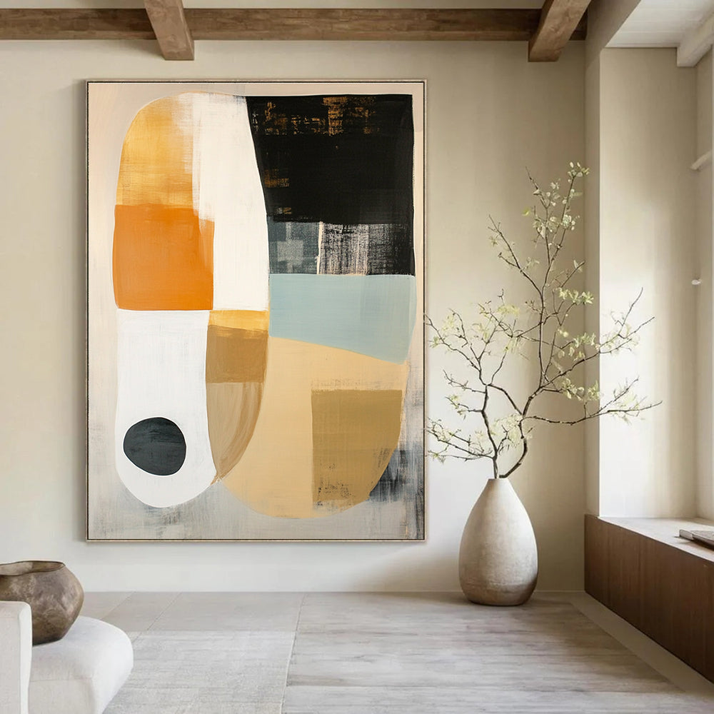 Geometric Neutral Tones with Circle for Minimalist Bedroom & Modern Art Gallery STSC762
