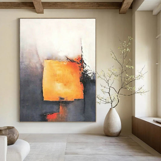 Orange - Gray Geometric Abstract for Industrial - Modern Office & Bold Home Entryway DLZ0929