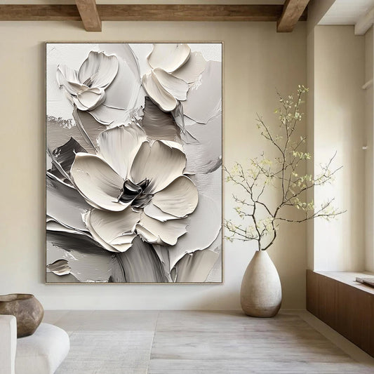 Shades of Gray Textured Flowers for Industrial - Chic Loft & Modern Bedroom STSC513