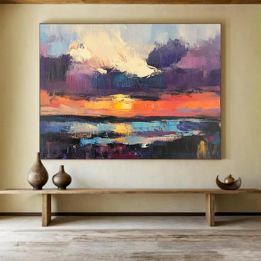 Colorful Sunset Sky Art for Rooftop Lounge & Bohemian - Style Living Room SC134