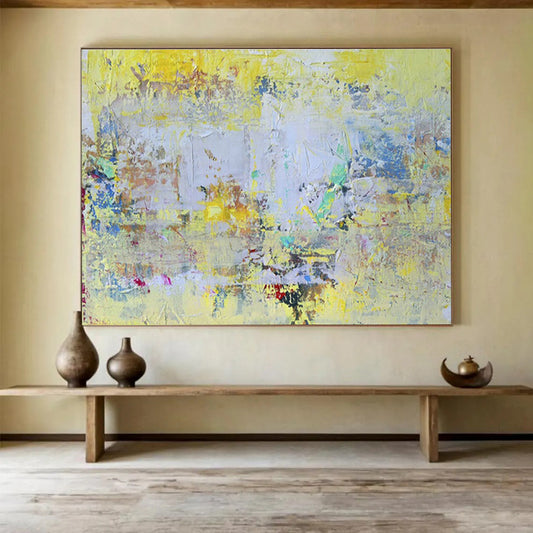 Yellow - Toned Colorful Abstract Art for Creative Coworking Space Lounges DLZ2578