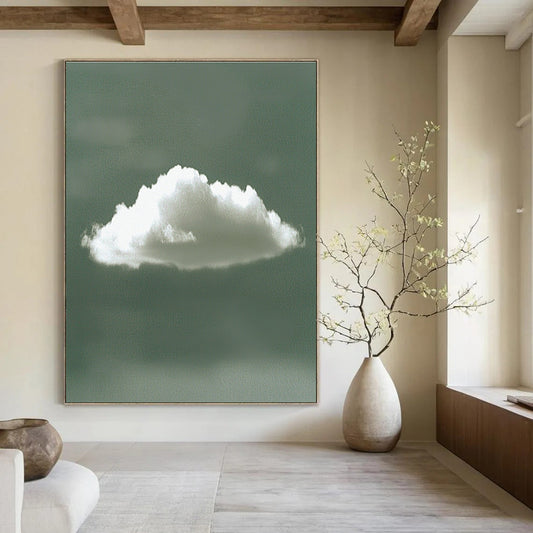 Single White Cloud for Zen Meditation Room & Minimalist Nursery STSC1196