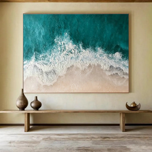 Aerial Ocean Wave & Beach Art for Coastal - Themed Vacation Rentals DLZ3083